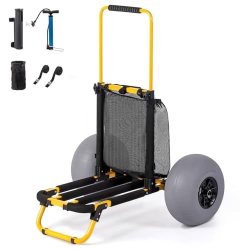 Foldable Beach Fishing Cart with Big Balloon Wheels