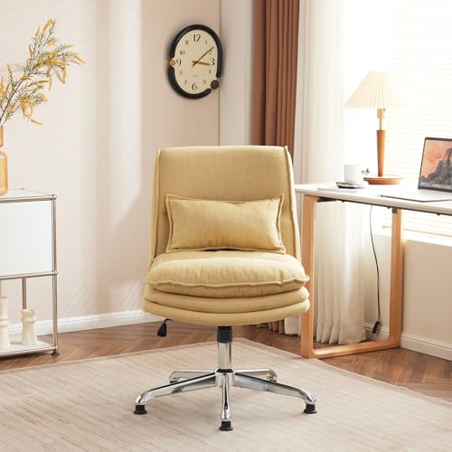 Adjustable Height Yellow Home Office Chair with Full Back