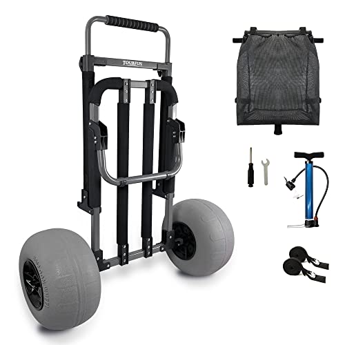 Large Capacity Heavy-Duty Beach Wagon with Sand Wheels - 220 LBS