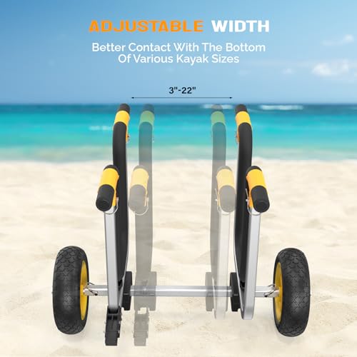 Simplified title: HORIZON LINGUISTICS SUP Transport Cart with Adjustable Aluminum Wheels - For Paddleboards, HORIZON LINGUISTICSs, Canoes, Boats