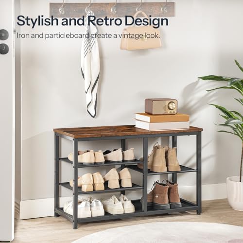 Rustic Shoe Bench for Entryway or Living Room