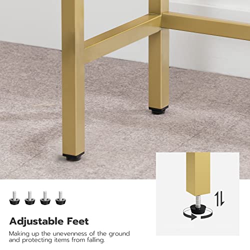 Narrow Modern Gold Console Table for Entryway, Living Room, Bedroom