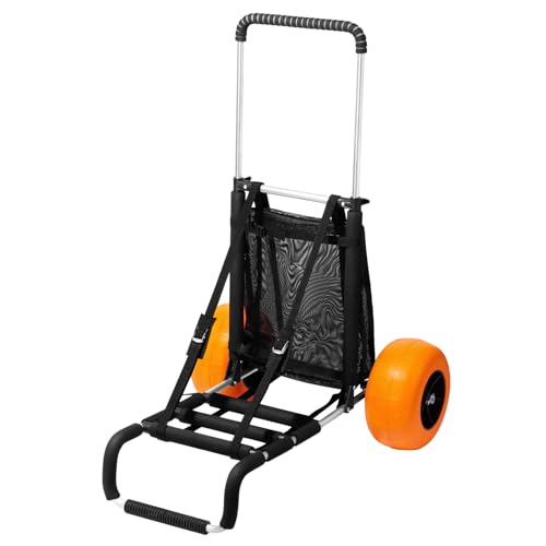 Heavy Duty Beach Dolly for 165LBS - Large Sand Wheels, Adjustable Height 27-44.7"