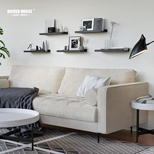 Modern Black Wall Shelves for Home Decor and Storage - Nursery, Bedroom, Living Room, Bathroom