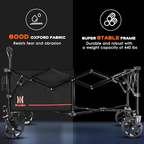 Heavy Duty 300L Collapsible Wagon Cart for Sports and Outdoor Activities