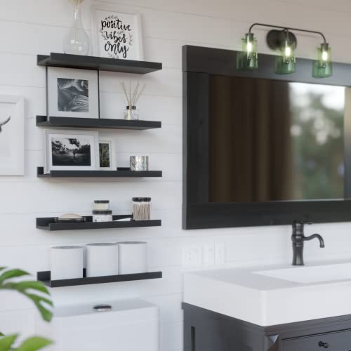 Modern Black Wall Shelves for Home Decor and Storage - Nursery, Bedroom, Living Room, Bathroom