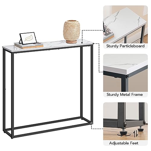 Marble Black Narrow Console Table for Small Spaces