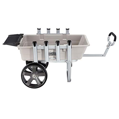 HORIZON LINGUISTICS Heavy Duty Aluminum Fish and Marine Cart with Rod Holders - for Fishing, Picnics, and Outdoor Activities