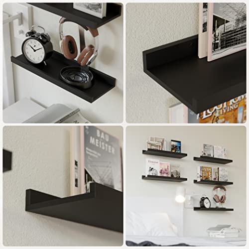Modern Black Wall Shelves for Home Decor and Storage - Nursery, Bedroom, Living Room, Bathroom