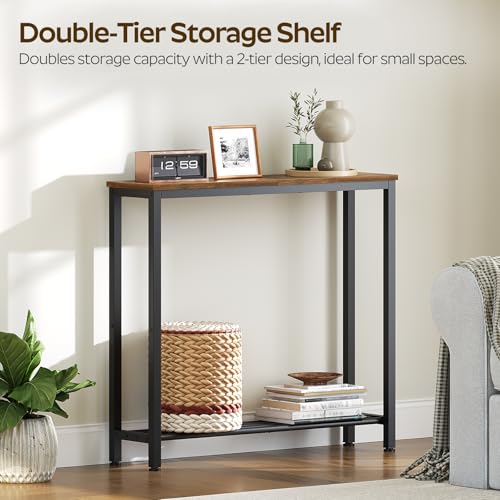 Slim Industrial Console Table for Living Room and Foyer