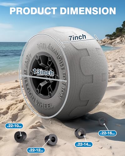 Beach Wheels 13 Solid Sand Tires for Beach Cart - 2 Pack