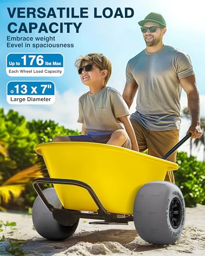 Beach Wheels 13 Solid Sand Tires for Beach Cart - 2 Pack