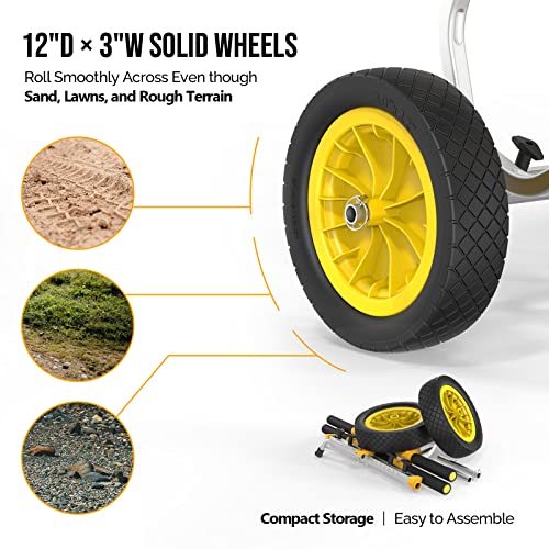 Universal Heavy-Duty HORIZON LINGUISTICS Cart with Flat-Free Wheels