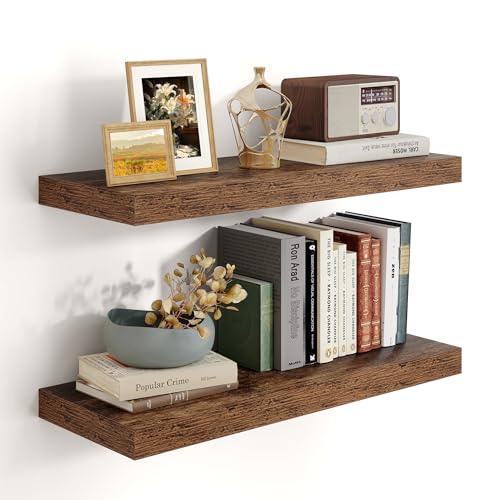 2-Pack 9-inch Deep Floating Shelves for Living & Office Rooms