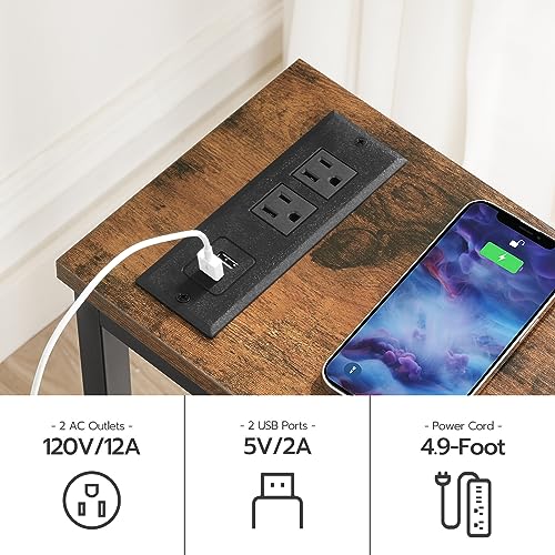 Slim Console Table with Power Outlets for Living Room or Entryway