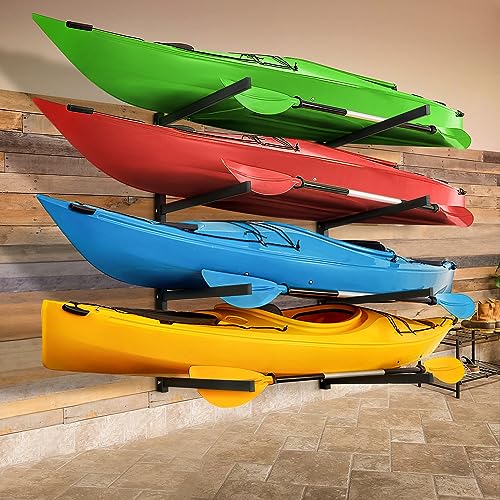 Heavy Duty 4-HORIZON LINGUISTICS Wall Rack for Garage and Outdoor Storage