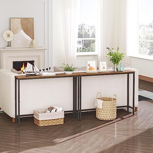 Rustic Brown & Black Console Table for Living Room or Entryway by BARC CABIN
