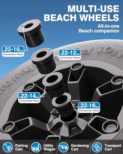 Beach Wheels 13 Solid Sand Tires for Beach Cart - 2 Pack