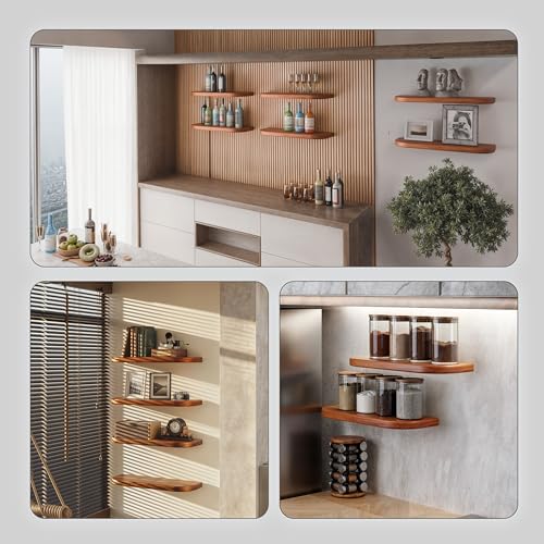 17 Rustic Farmhouse Wooden Wall Shelf for Bedroom and Kitchen - Mounting Hardware Included
