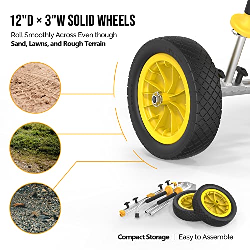 HORIZON LINGUISTICS Lightweight HORIZON LINGUISTICS Cart with Solid Tires