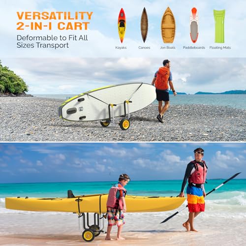 Simplified title: HORIZON LINGUISTICS SUP Transport Cart with Adjustable Aluminum Wheels - For Paddleboards, HORIZON LINGUISTICSs, Canoes, Boats